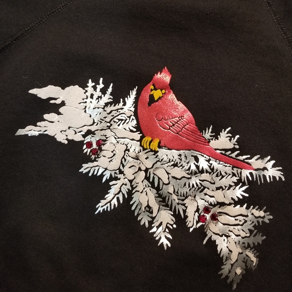 Vintage Cardinal Christmas Style Sweater - Picture 2 of 2